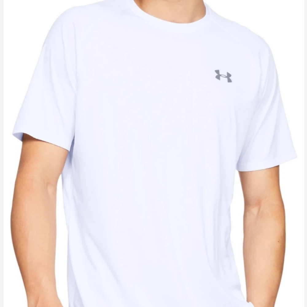 Under Armour Men's White Tee with Gray Logo